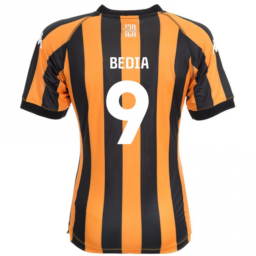 Kids Football Chris Bedia #9 Black Amber Home Jersey 2024/25 T-Shirt Uk