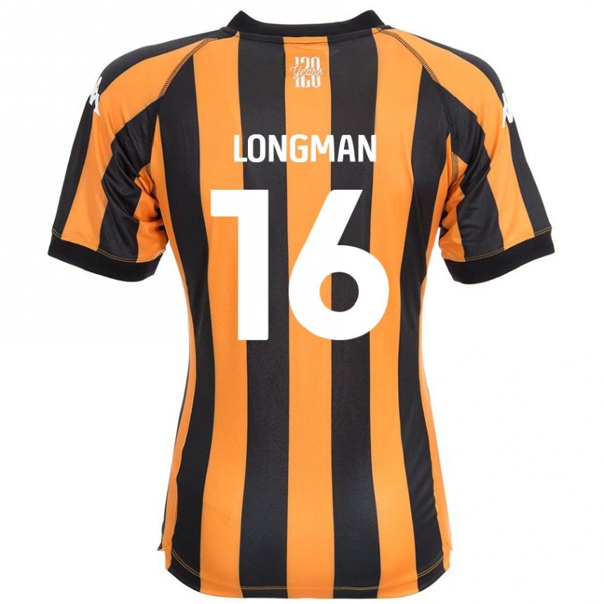 Kids Football Ryan Longman #16 Black Amber Home Jersey 2024/25 T-Shirt Uk