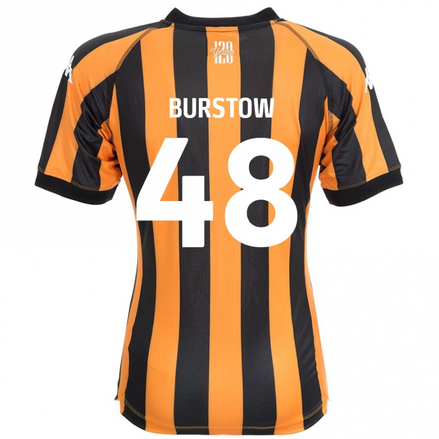 Kids Football Mason Burstow #48 Black Amber Home Jersey 2024/25 T-Shirt Uk