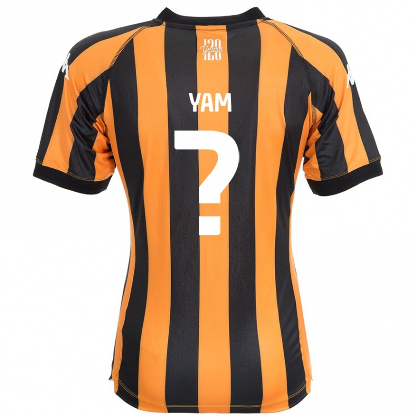 Kids Football Callum Yam #0 Black Amber Home Jersey 2024/25 T-Shirt Uk