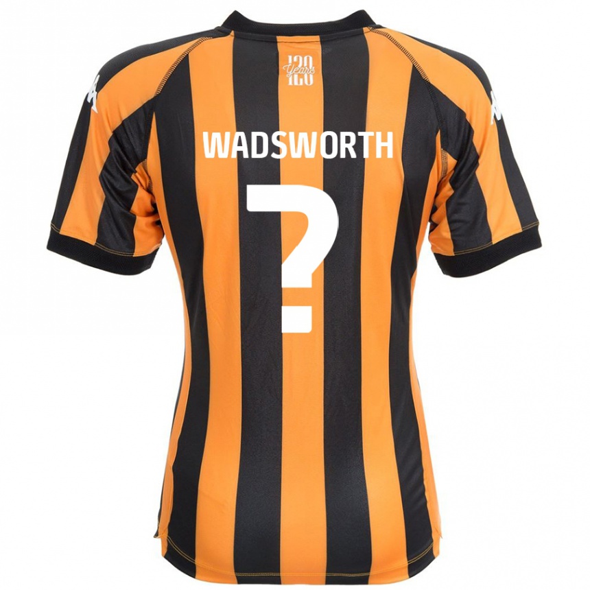 Kids Football Noah Wadsworth #0 Black Amber Home Jersey 2024/25 T-Shirt Uk