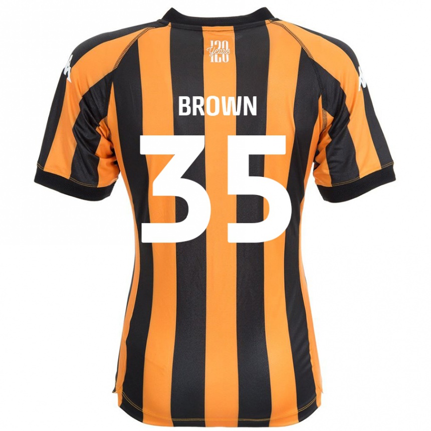 Kids Football Pharrell Brown #35 Black Amber Home Jersey 2024/25 T-Shirt Uk