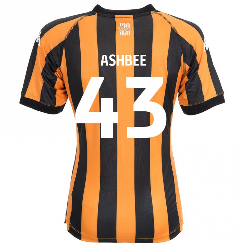 Kids Football Stanley Ashbee #43 Black Amber Home Jersey 2024/25 T-Shirt Uk