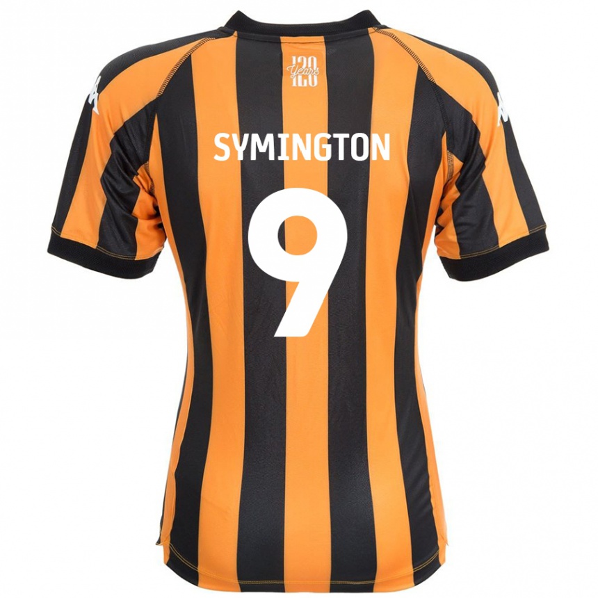 Kids Football Jo Symington #9 Black Amber Home Jersey 2024/25 T-Shirt Uk