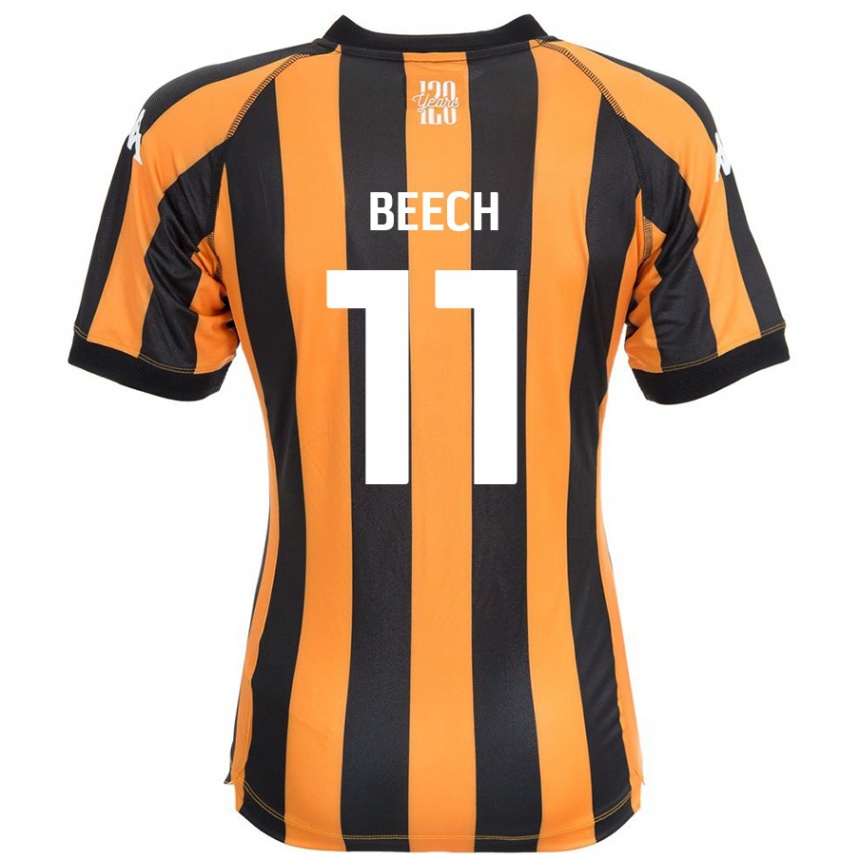 Kids Football Rebecca Beech #11 Black Amber Home Jersey 2024/25 T-Shirt Uk