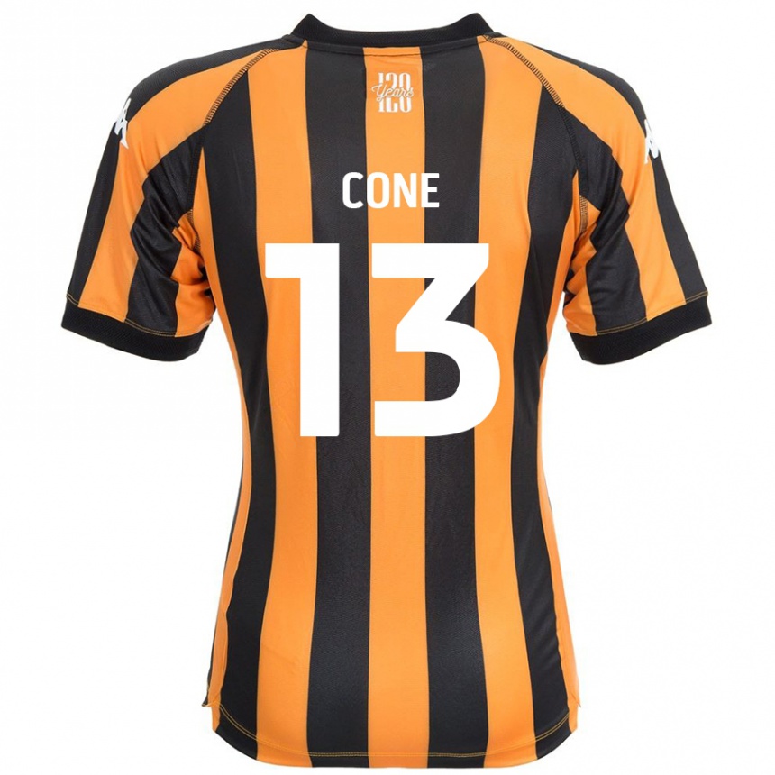 Kids Football Sharla Cone #13 Black Amber Home Jersey 2024/25 T-Shirt Uk