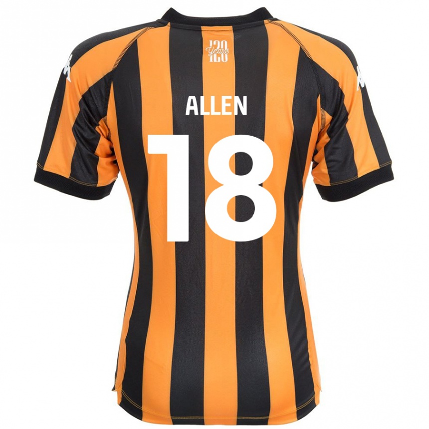 Kids Football Aaliyah Allen #18 Black Amber Home Jersey 2024/25 T-Shirt Uk