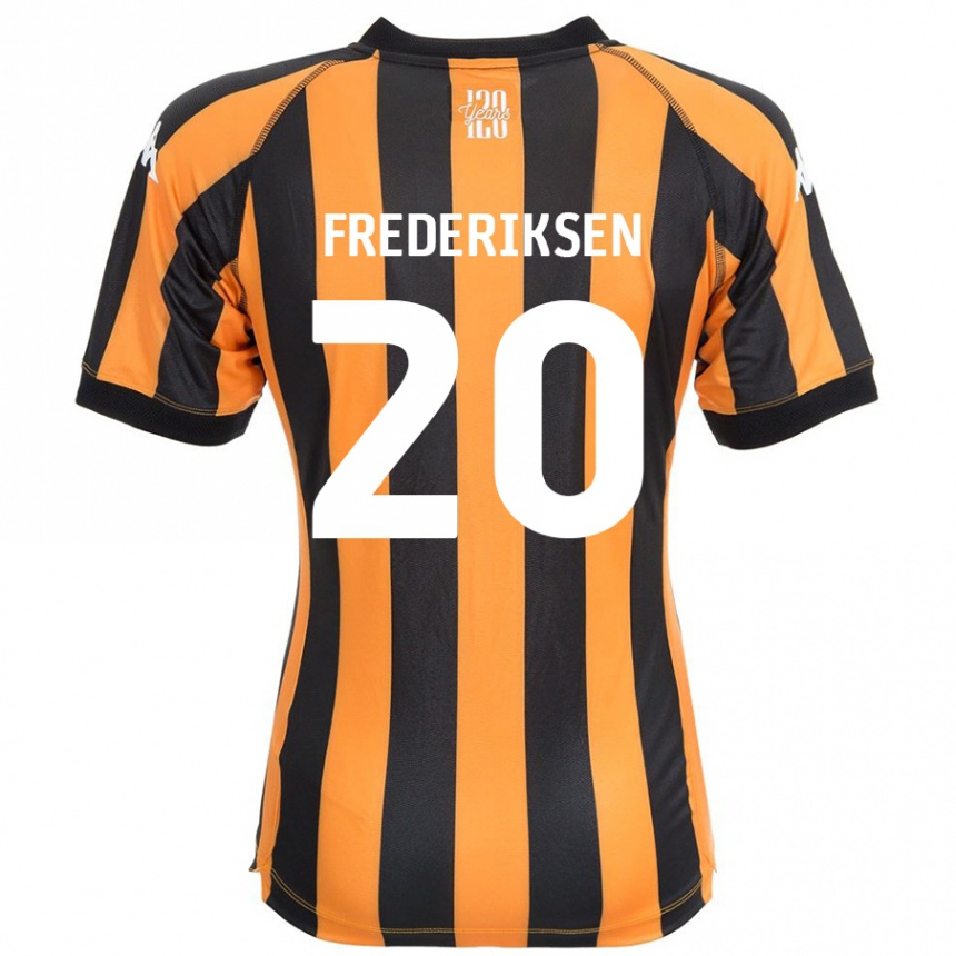 Kids Football Abbey Frederiksen #20 Black Amber Home Jersey 2024/25 T-Shirt Uk