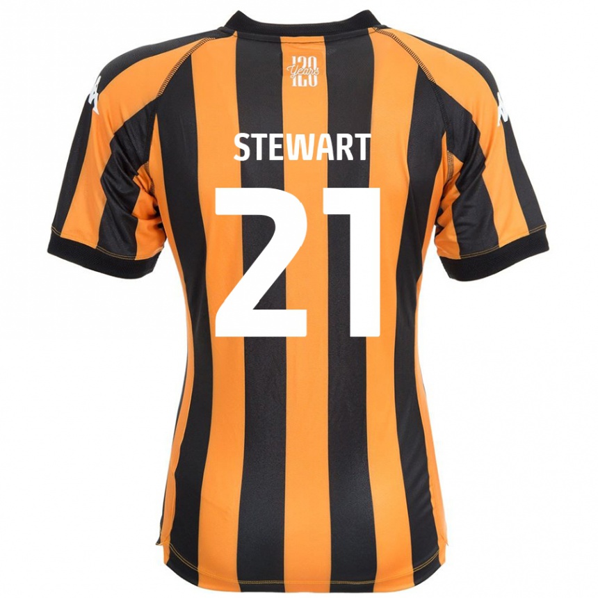 Kids Football Alice Stewart #21 Black Amber Home Jersey 2024/25 T-Shirt Uk