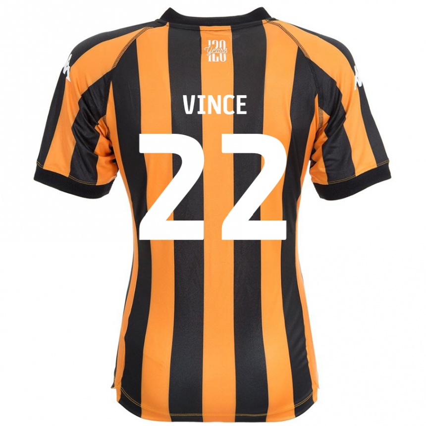 Kids Football Anna Vince #22 Black Amber Home Jersey 2024/25 T-Shirt Uk