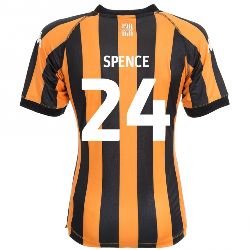 Kids Football Emily Spence #24 Black Amber Home Jersey 2024/25 T-Shirt Uk