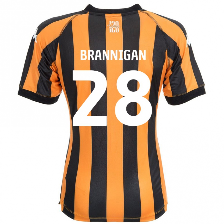 Kids Football Aoife Brannigan #28 Black Amber Home Jersey 2024/25 T-Shirt Uk