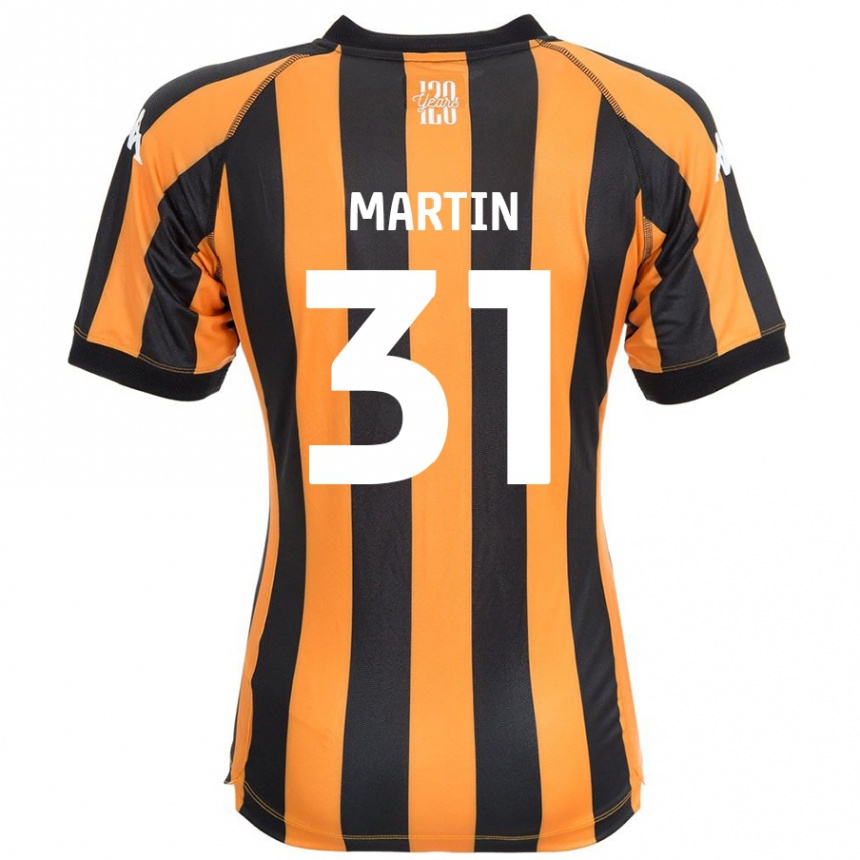 Kids Football Faith Martin #31 Black Amber Home Jersey 2024/25 T-Shirt Uk