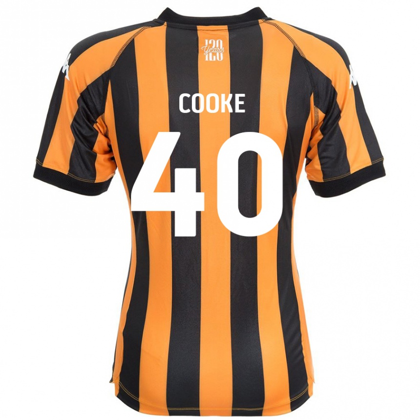 Kids Football Megan Cooke #40 Black Amber Home Jersey 2024/25 T-Shirt Uk