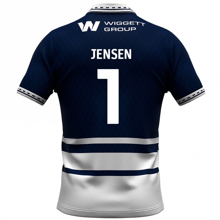 Kids Football Lukas Jensen #1 Navy Blue White Home Jersey 2024/25 T-Shirt Uk