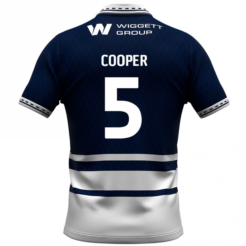 Kids Football Jake Cooper #5 Navy Blue White Home Jersey 2024/25 T-Shirt Uk