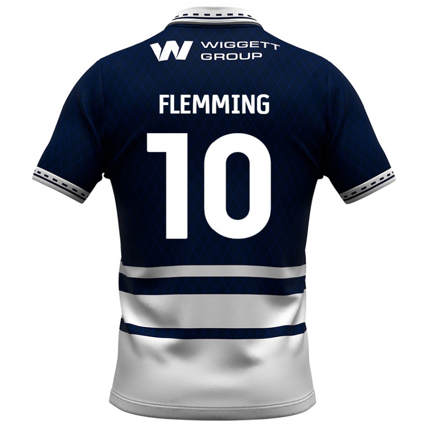 Kids Football Zian Flemming #10 Navy Blue White Home Jersey 2024/25 T-Shirt Uk