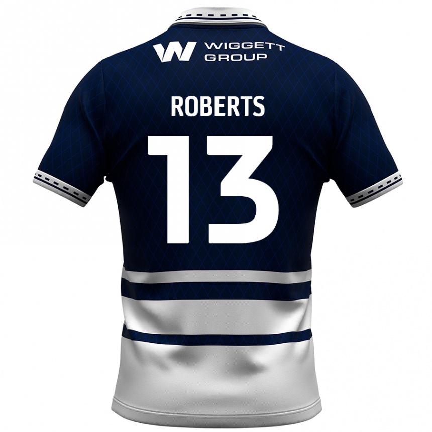 Kids Football Liam Roberts #13 Navy Blue White Home Jersey 2024/25 T-Shirt Uk