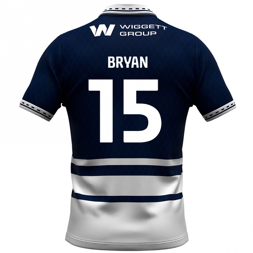 Kids Football Joe Bryan #15 Navy Blue White Home Jersey 2024/25 T-Shirt Uk