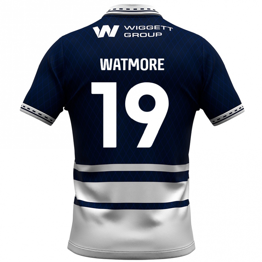 Kids Football Duncan Watmore #19 Navy Blue White Home Jersey 2024/25 T-Shirt Uk