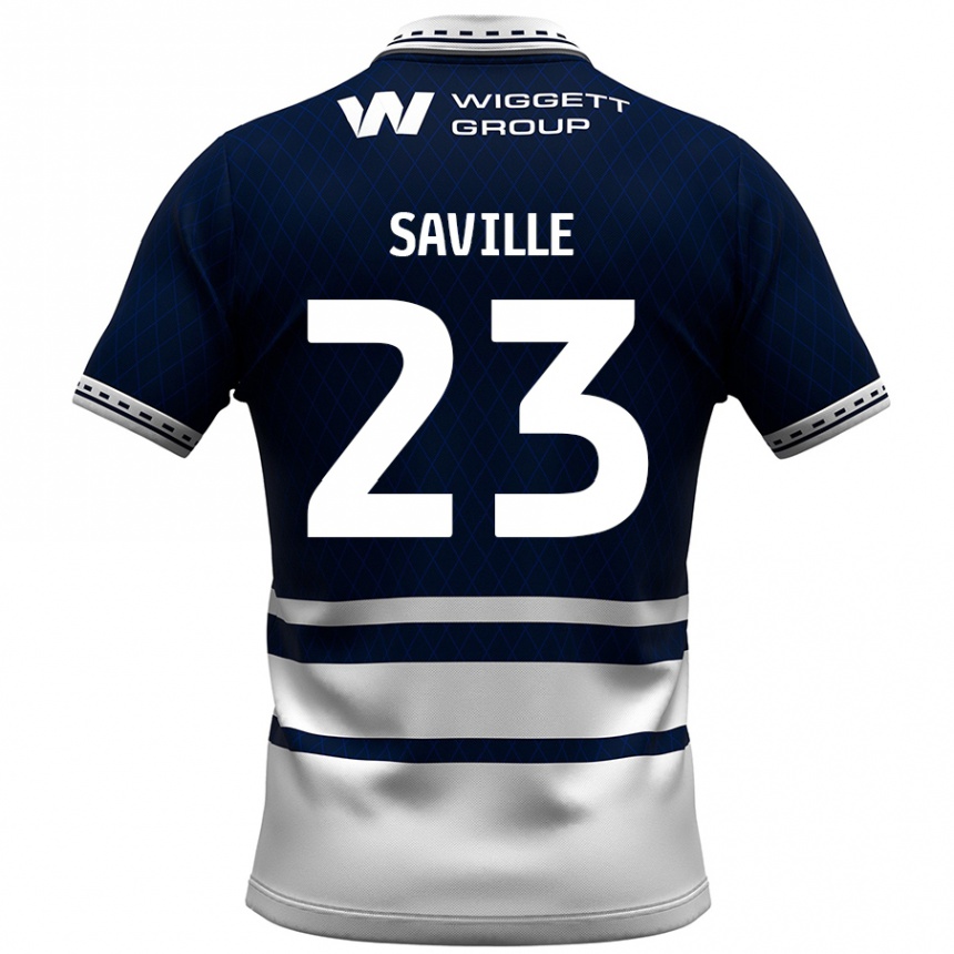 Kids Football George Saville #23 Navy Blue White Home Jersey 2024/25 T-Shirt Uk