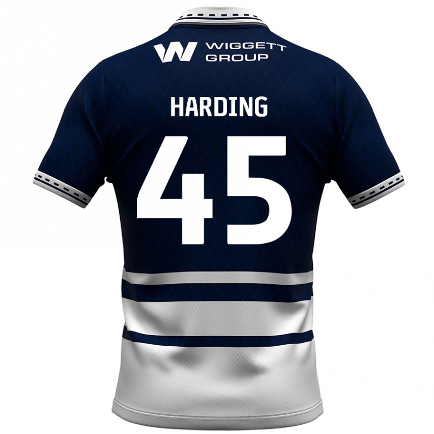 Kids Football Wes Harding #45 Navy Blue White Home Jersey 2024/25 T-Shirt Uk