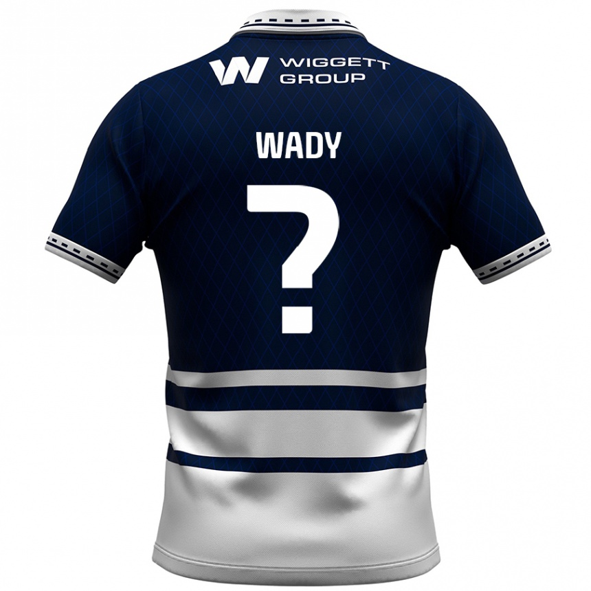 Kids Football Ethan Wady #0 Navy Blue White Home Jersey 2024/25 T-Shirt Uk