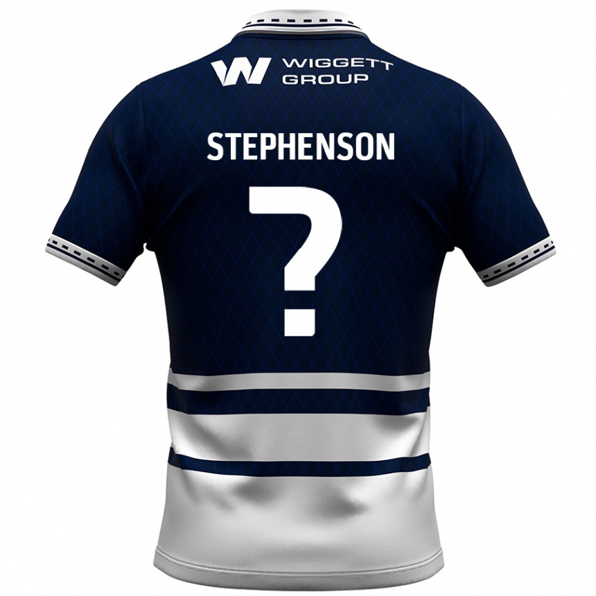 Kids Football Joshua Stephenson #0 Navy Blue White Home Jersey 2024/25 T-Shirt Uk