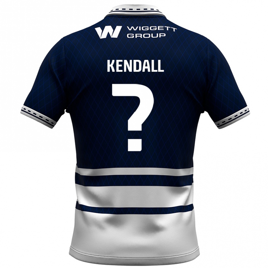 Kids Football Sheldon Kendall #0 Navy Blue White Home Jersey 2024/25 T-Shirt Uk