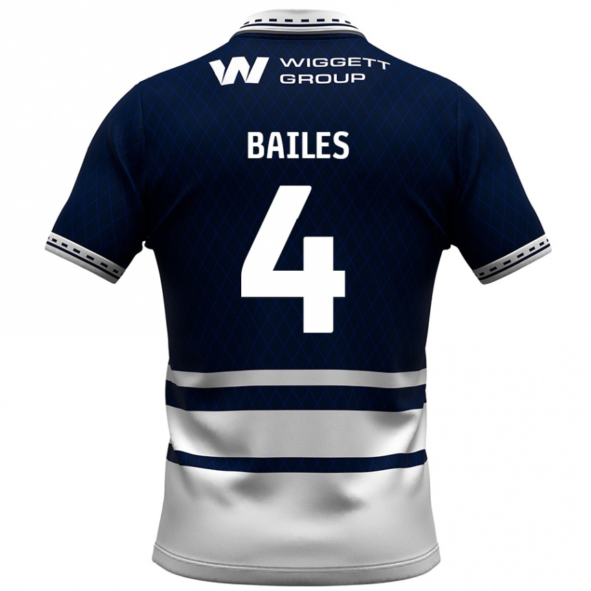 Kids Football Freya Bailes #4 Navy Blue White Home Jersey 2024/25 T-Shirt Uk