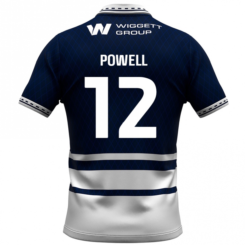 Kids Football Beth Powell #12 Navy Blue White Home Jersey 2024/25 T-Shirt Uk