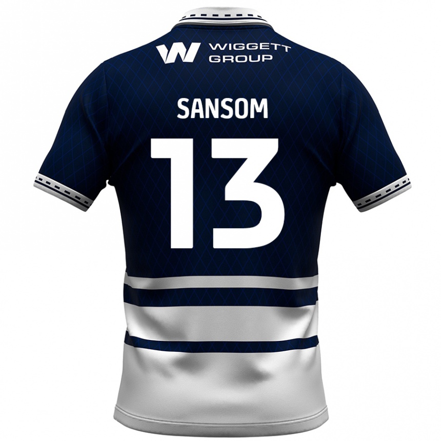 Kids Football Chloe Sansom #13 Navy Blue White Home Jersey 2024/25 T-Shirt Uk