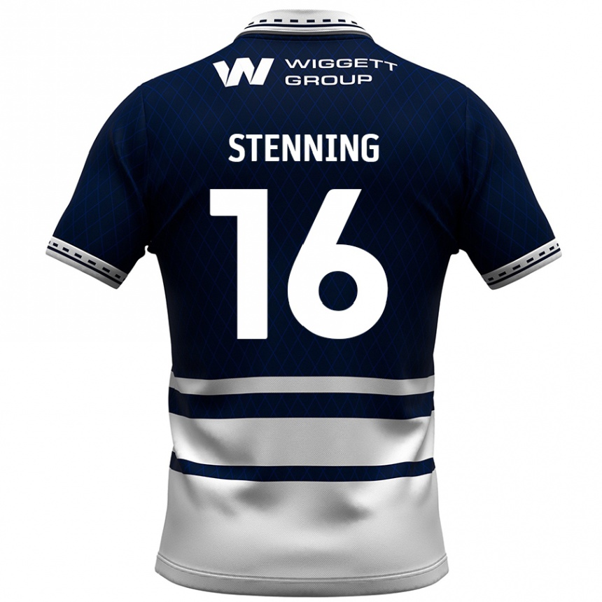 Kids Football Ellie Stenning #16 Navy Blue White Home Jersey 2024/25 T-Shirt Uk