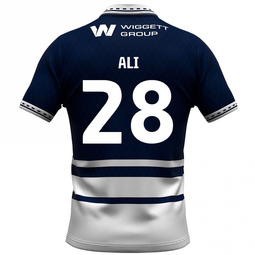 Kids Football Francesca Ali #28 Navy Blue White Home Jersey 2024/25 T-Shirt Uk