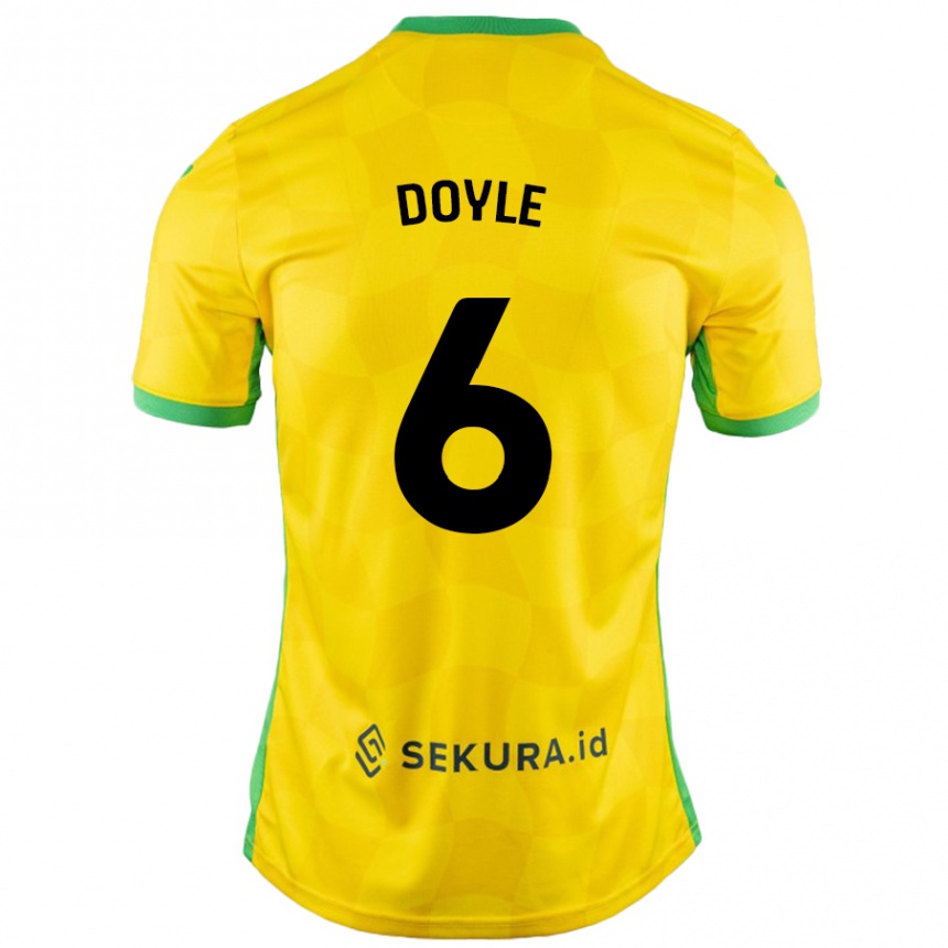 Kids Football Callum Doyle #6 Yellow Green Home Jersey 2024/25 T-Shirt Uk