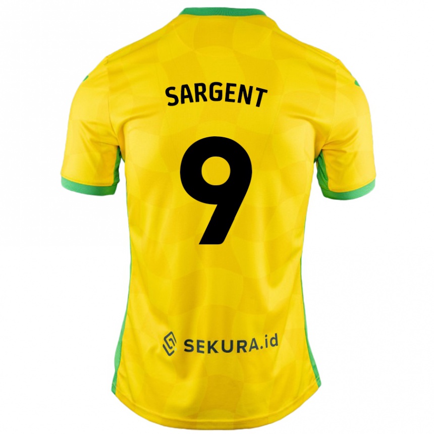 Kids Football Josh Sargent #9 Yellow Green Home Jersey 2024/25 T-Shirt Uk