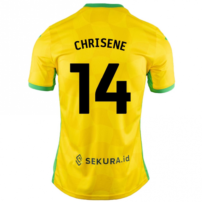 Kids Football Ben Chrisene #14 Yellow Green Home Jersey 2024/25 T-Shirt Uk