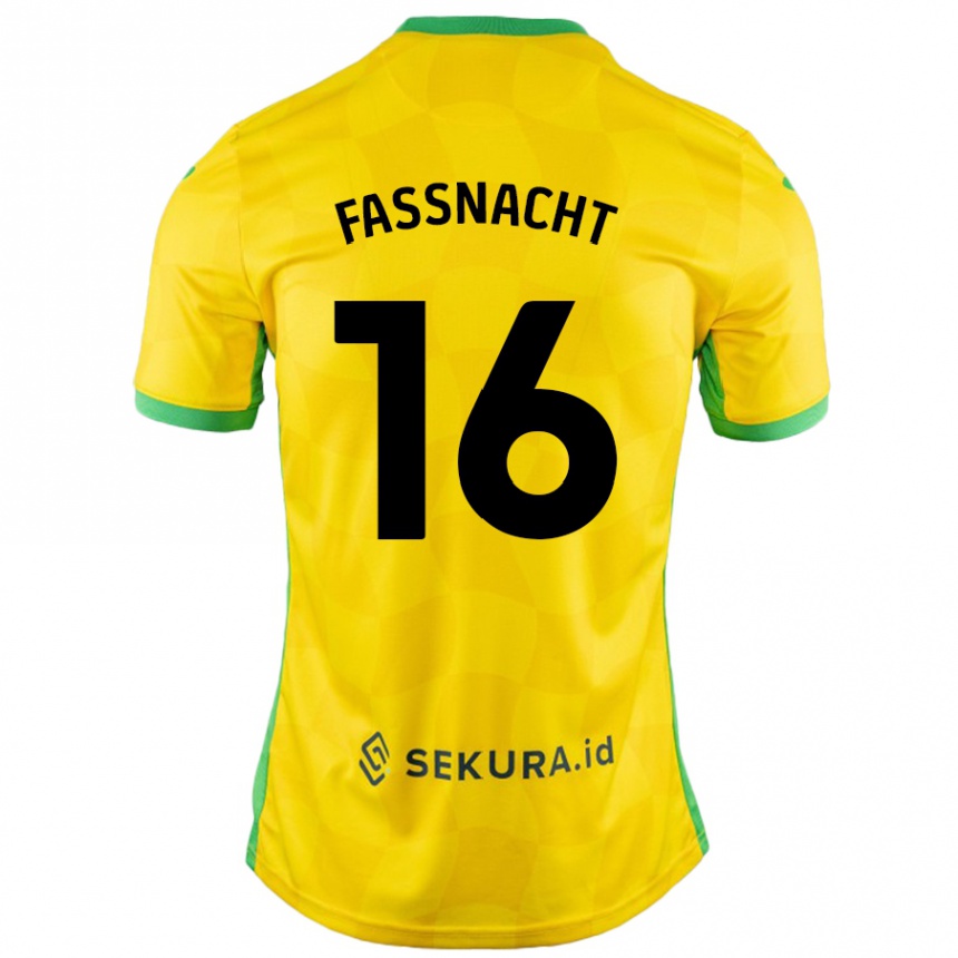 Kids Football Christian Fassnacht #16 Yellow Green Home Jersey 2024/25 T-Shirt Uk