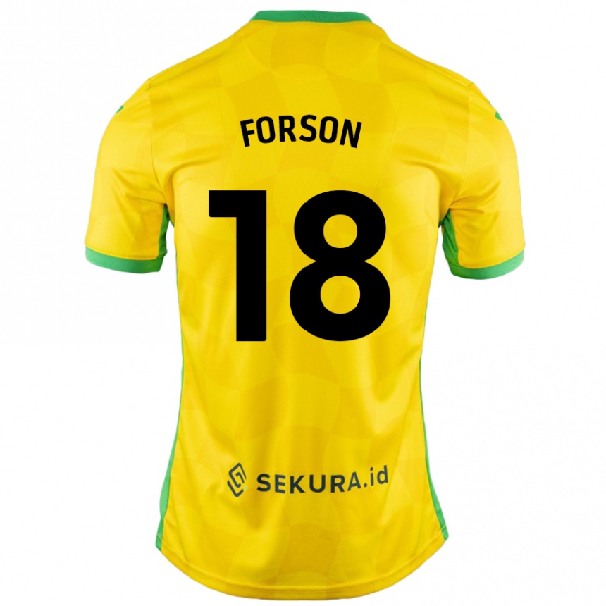 Kids Football Amankwah Forson #18 Yellow Green Home Jersey 2024/25 T-Shirt Uk