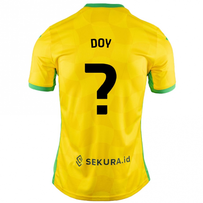 Kids Football Alfie Doy #0 Yellow Green Home Jersey 2024/25 T-Shirt Uk