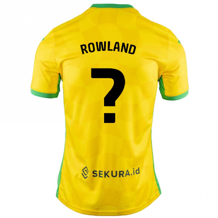 Kids Football Sonny Rowland #0 Yellow Green Home Jersey 2024/25 T-Shirt Uk