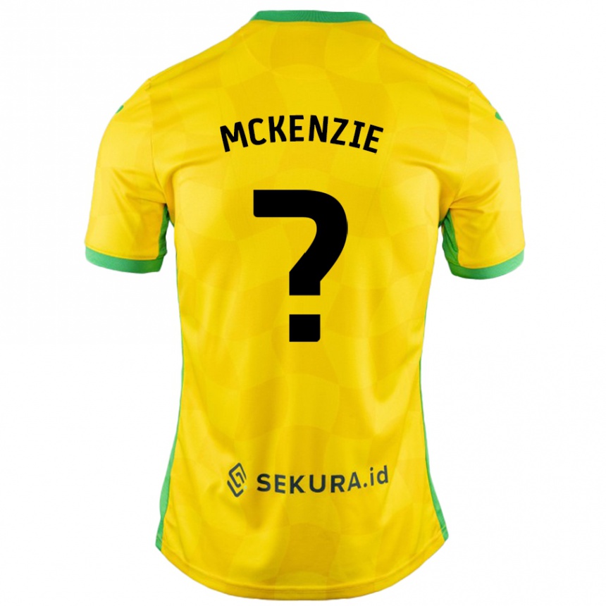 Kids Football Mason Mckenzie #0 Yellow Green Home Jersey 2024/25 T-Shirt Uk