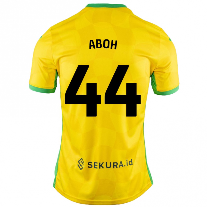 Kids Football Ken Aboh #44 Yellow Green Home Jersey 2024/25 T-Shirt Uk