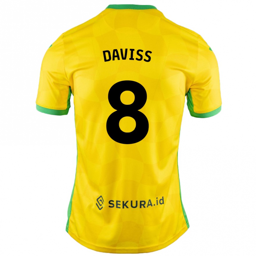 Kids Football Millie Daviss #8 Yellow Green Home Jersey 2024/25 T-Shirt Uk