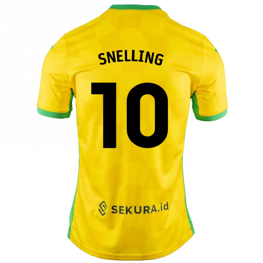 Kids Football Natasha Snelling #10 Yellow Green Home Jersey 2024/25 T-Shirt Uk