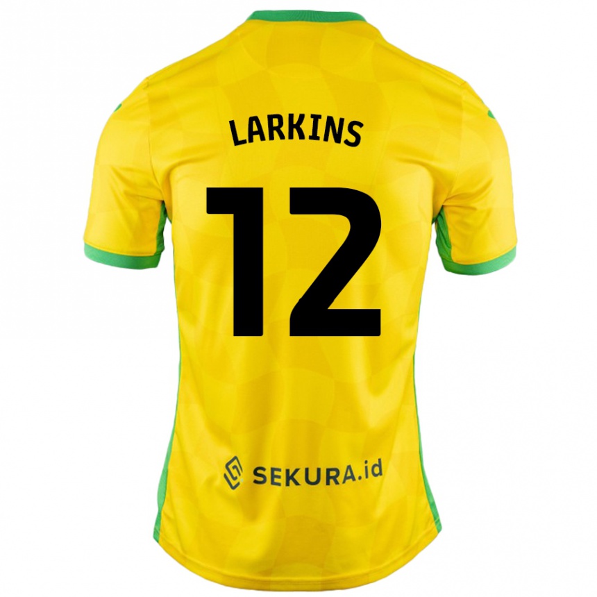 Kids Football Anna Larkins #12 Yellow Green Home Jersey 2024/25 T-Shirt Uk