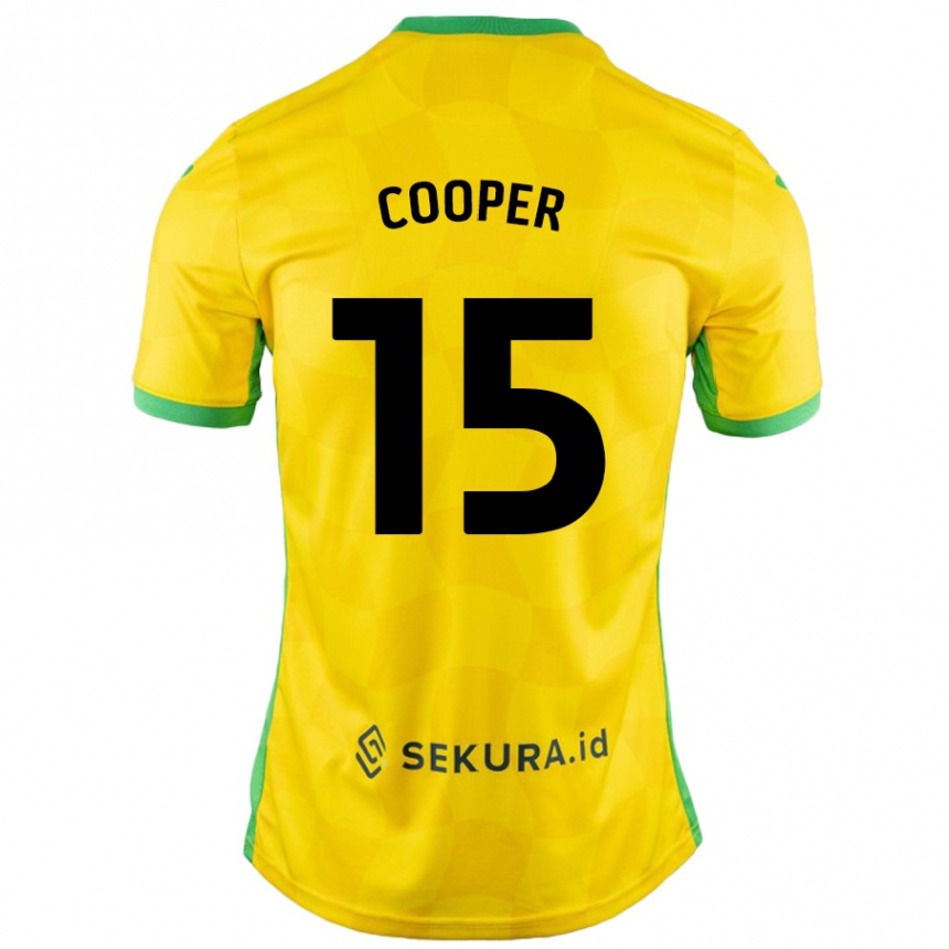 Kids Football Naomi Cooper #15 Yellow Green Home Jersey 2024/25 T-Shirt Uk