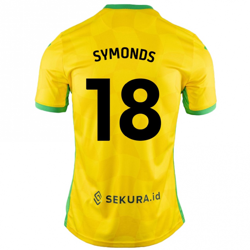 Kids Football Freya Symonds #18 Yellow Green Home Jersey 2024/25 T-Shirt Uk