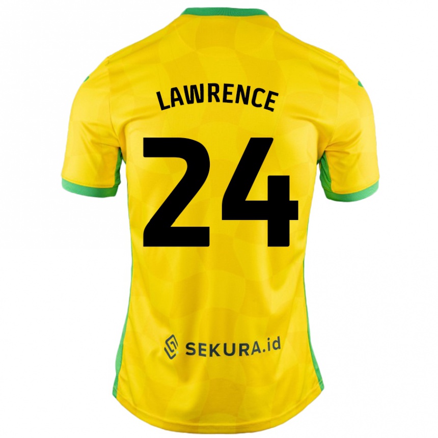 Kids Football Rachel Lawrence #24 Yellow Green Home Jersey 2024/25 T-Shirt Uk