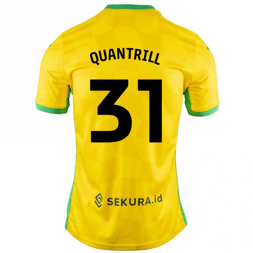 Kids Football Sarah Quantrill #31 Yellow Green Home Jersey 2024/25 T-Shirt Uk